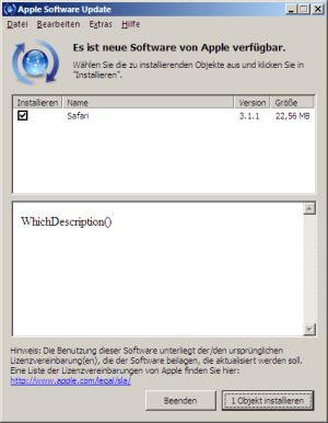 Apple Software-Update (Safari)