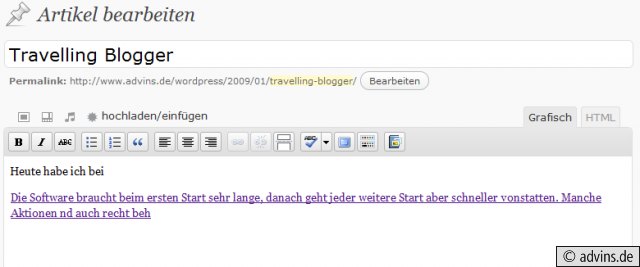 Mobile gebloggter Artikel